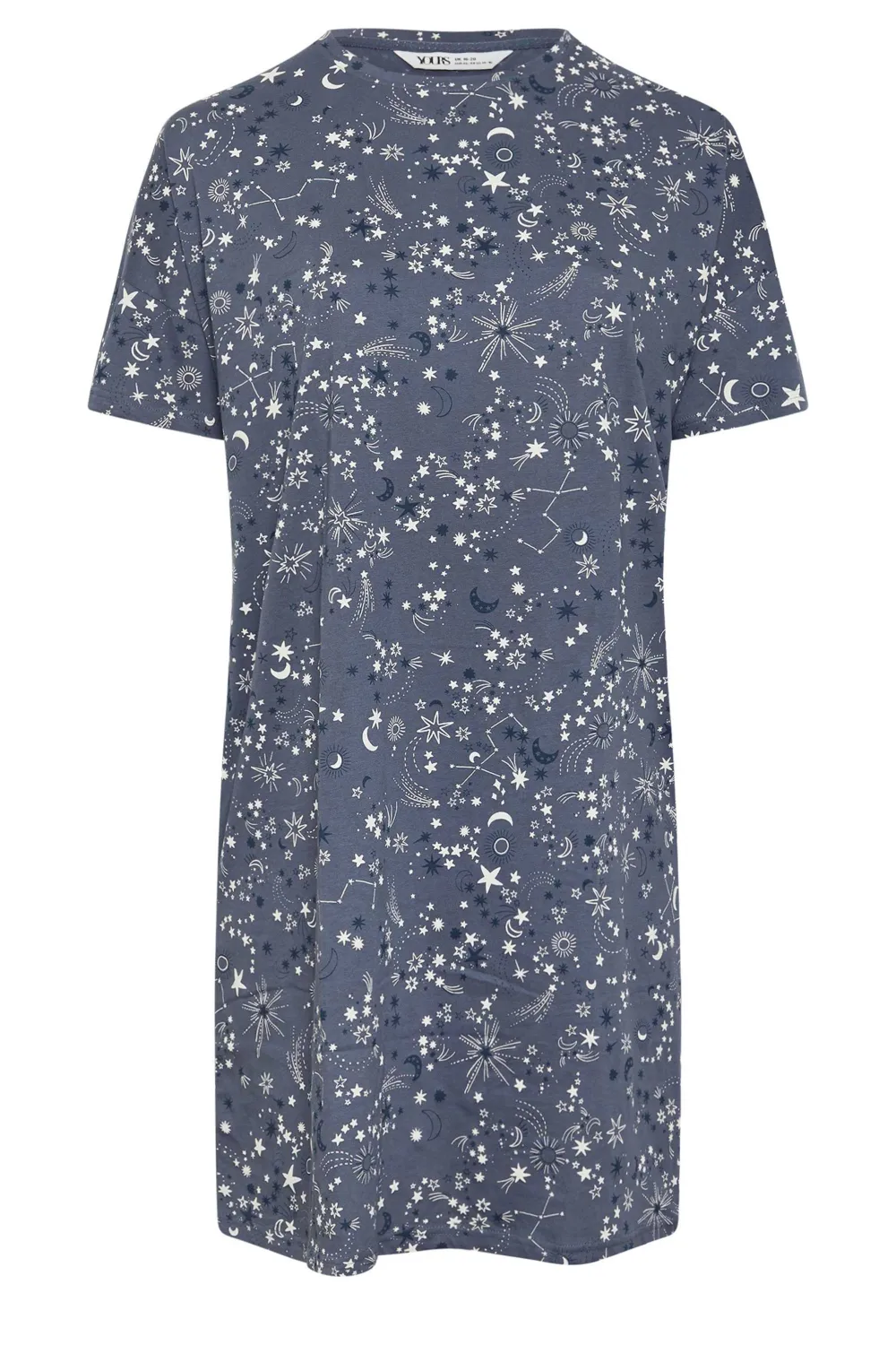 YOURS Curve Blue Celestial Print Sleep Tee Nightdress