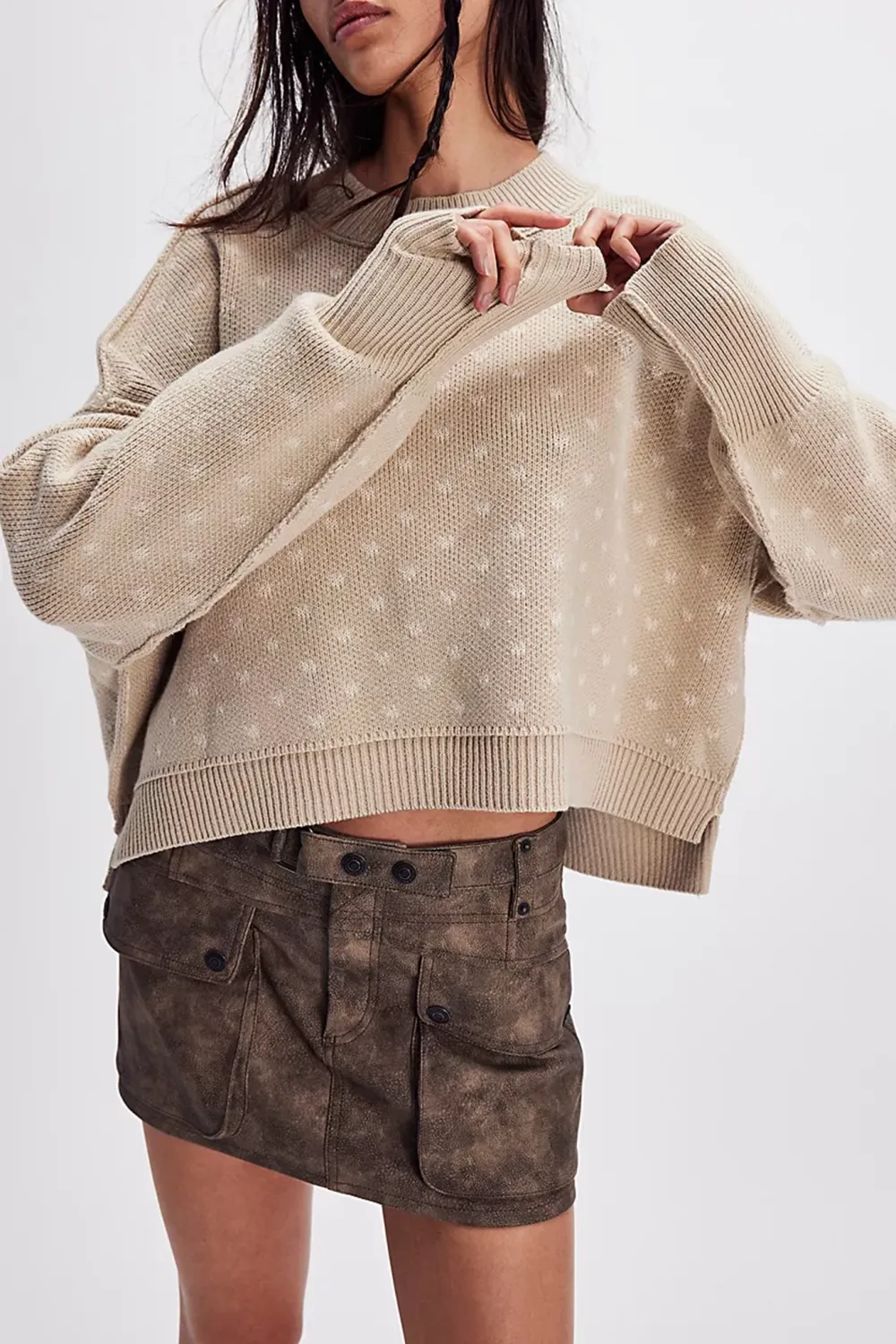 Faux Suede Mini Skirt