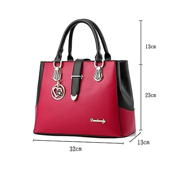 Women's Handbag Crossbody Bag Satchel Top Handle Bag PU Leather Daily Zipper Chain Solid Color Color Block Wine Black White