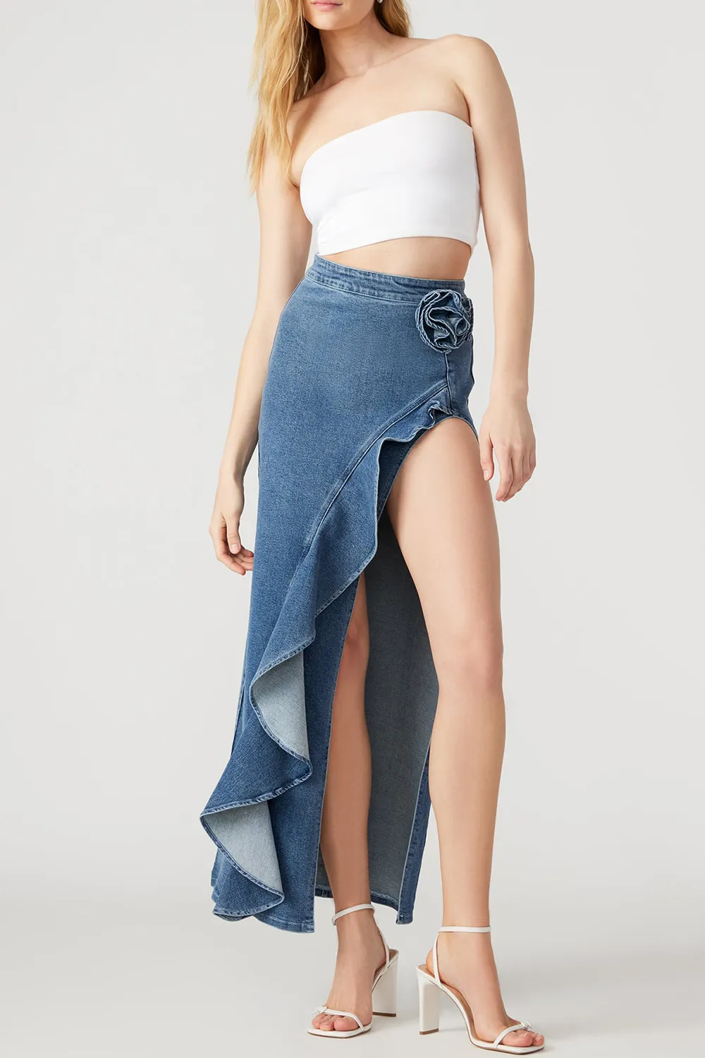 SLIGHT STRETCH DENIM SKIRT