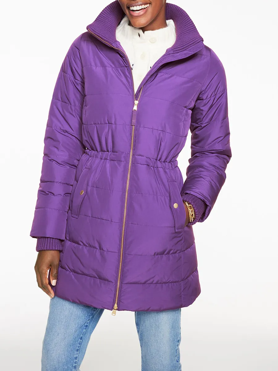 Lady's Warm And Cozy Mid Length Dress And Comfortable Down Jacket