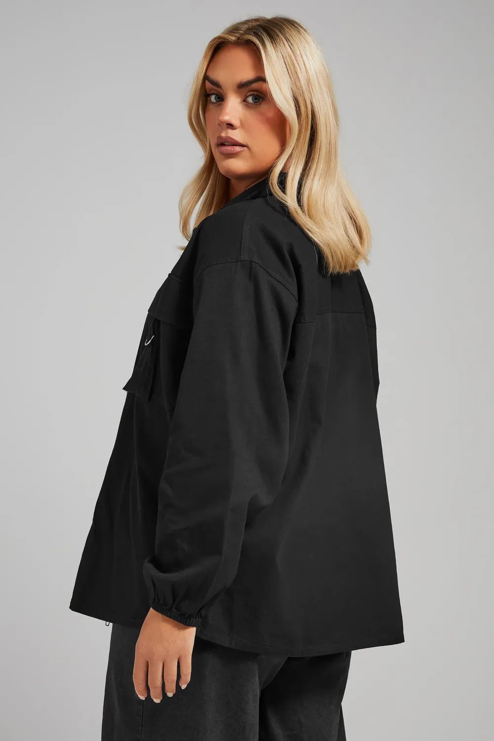 YOURS Curve Stone Brown Utility Bomber Jacket