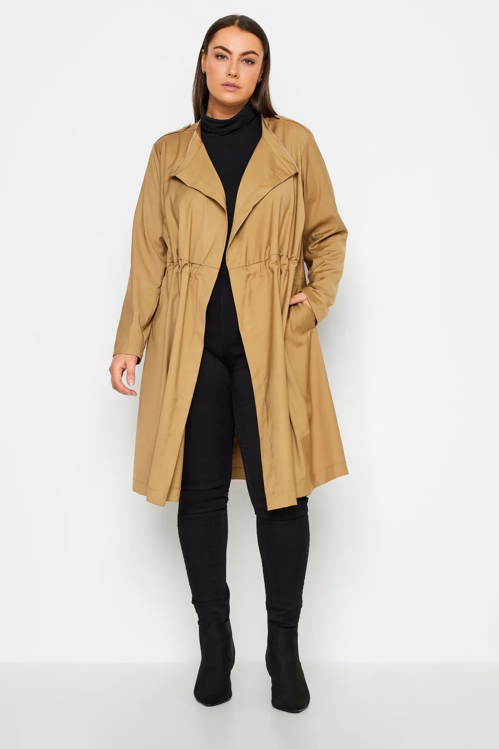 Evans  Brown Longline Jacket