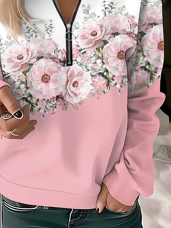 Floral Casual Sweatshirt