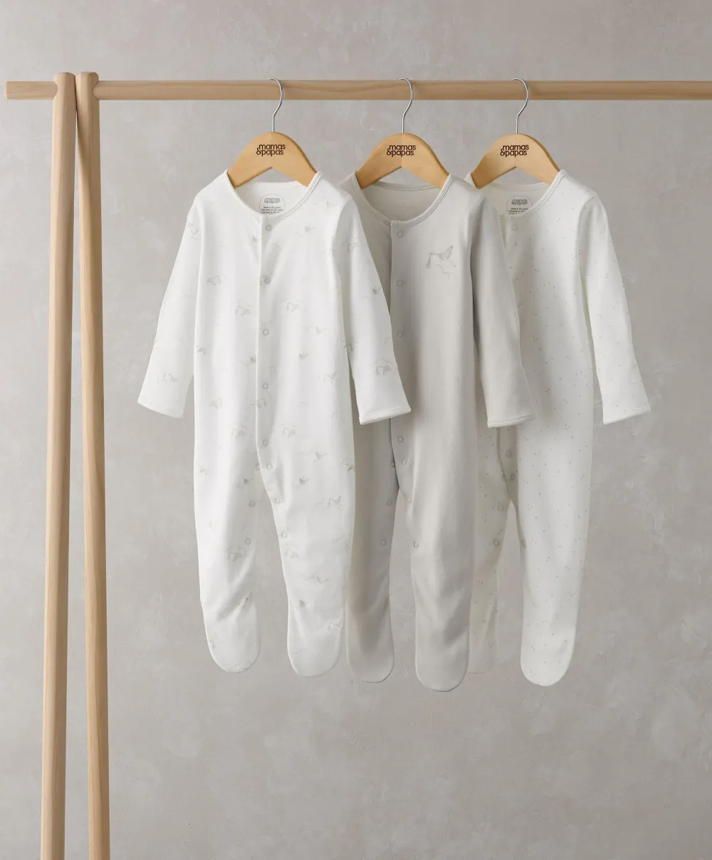 Stork Sleepsuits (Set of 3)