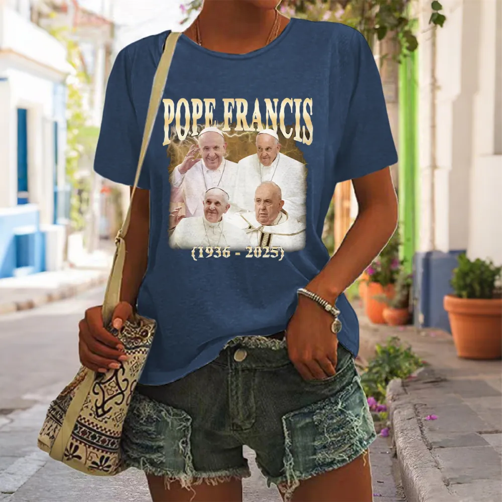 Women's Rip 1936-2025 Print Short Sleeve Round Neck Cotton T-Shirt