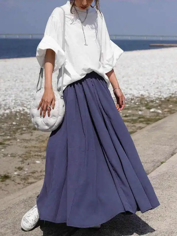 Original Solid Color Casual Flared Sleeve Loose T-Shirts