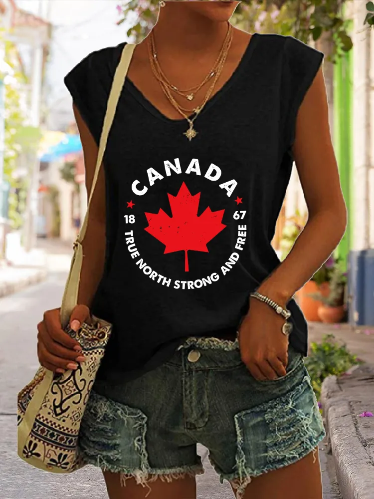 Women's Canada 1867 True North Strong And Free V-neck Vest