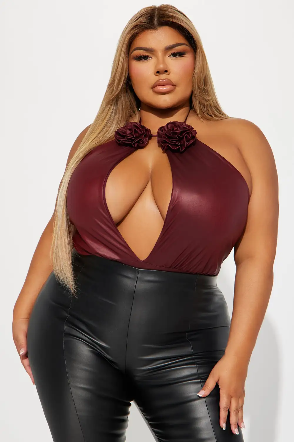 Carmelita Cut Out Bodysuit - Wine