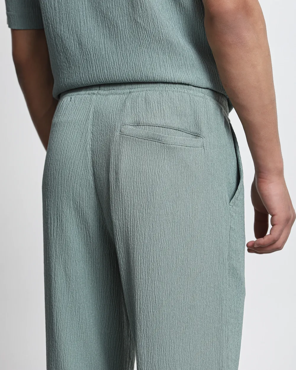 Classic Versatile Comfortable Slim-Fit Straight-Leg Green Trousers