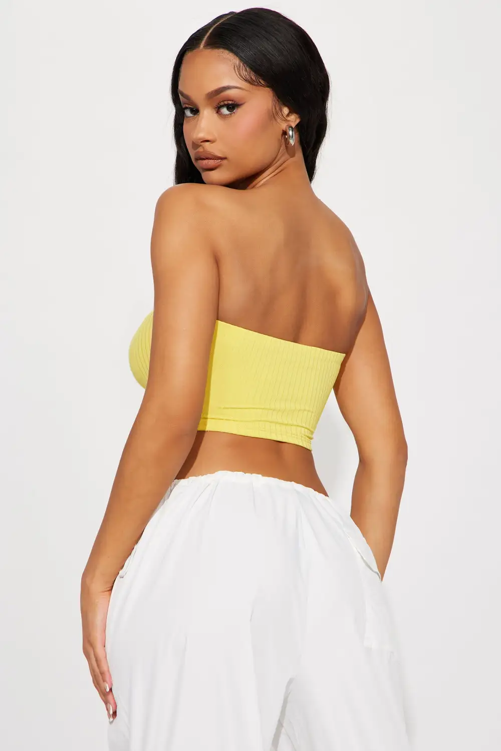 Masha Double Lined Ribbed Tube Top - Yellow
