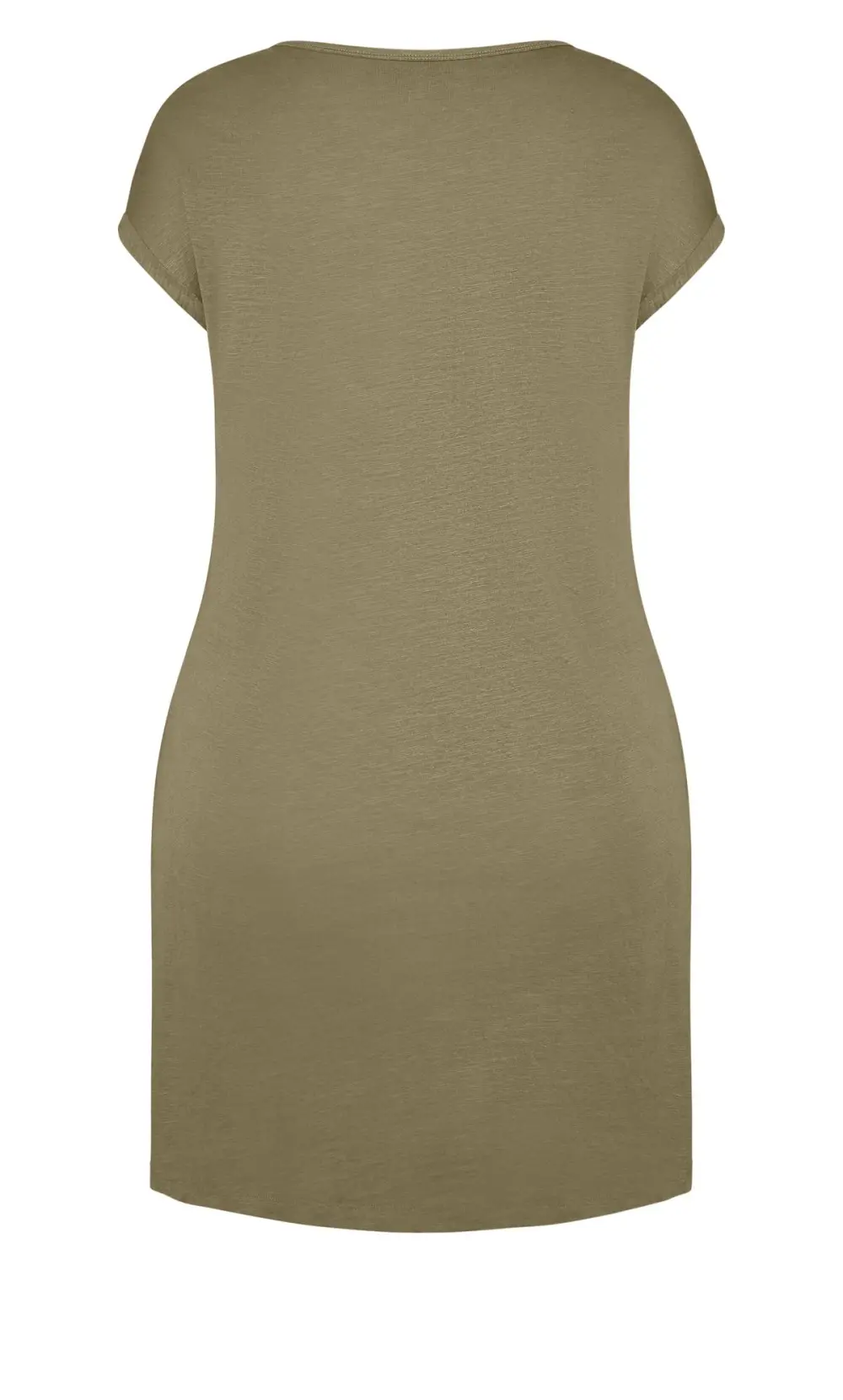Evans Natural Olive Green Pocket Detail T-Shirt Dress
