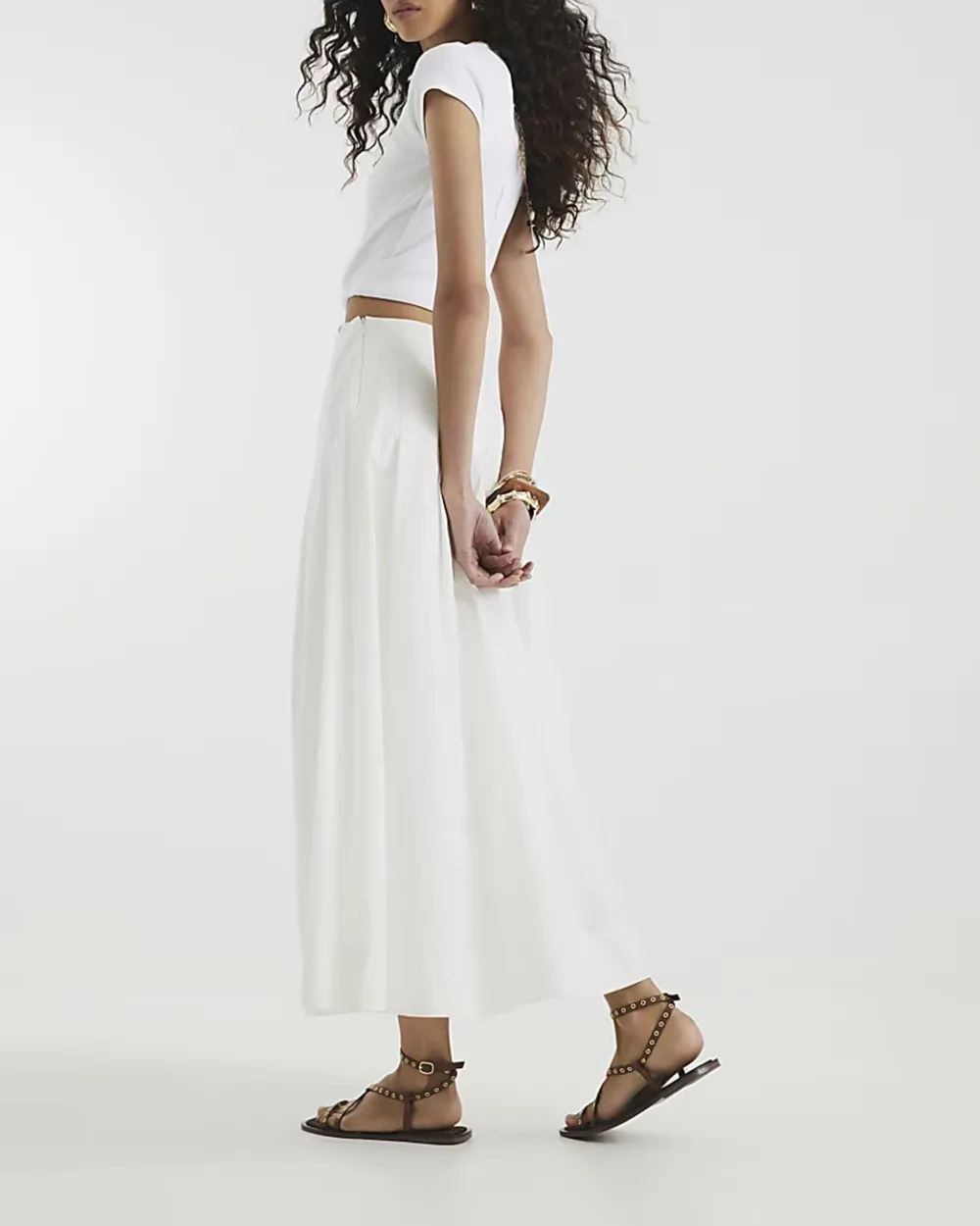 Solid Color Cotton Simple Long Skirts