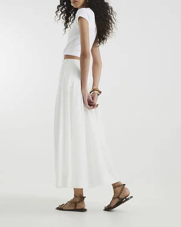 Solid Color Cotton Simple Long Skirts