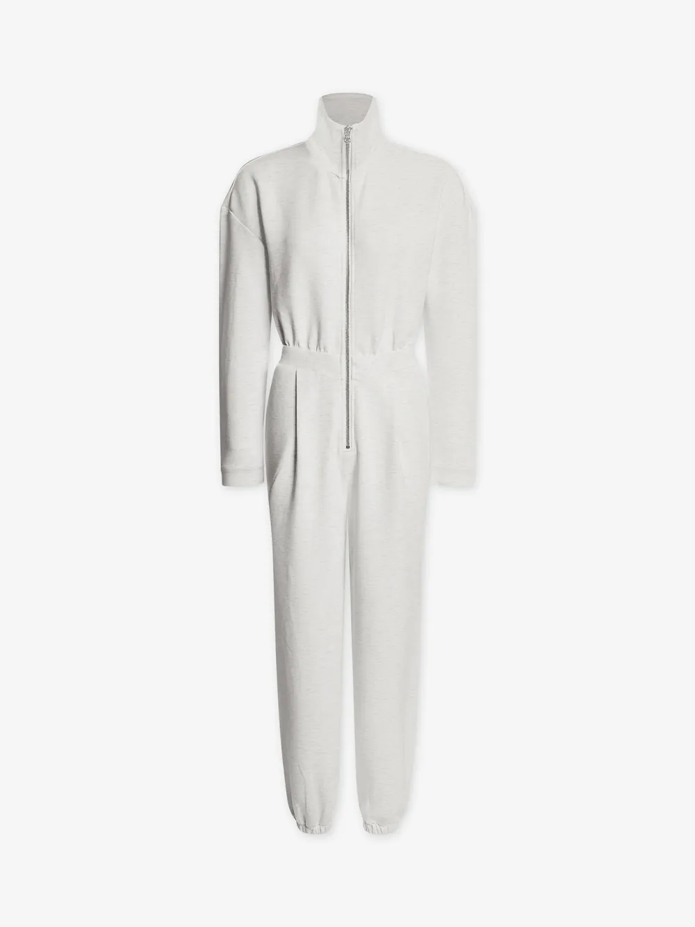 Casual Zip-Front Long-Sleeve Jumpsuit