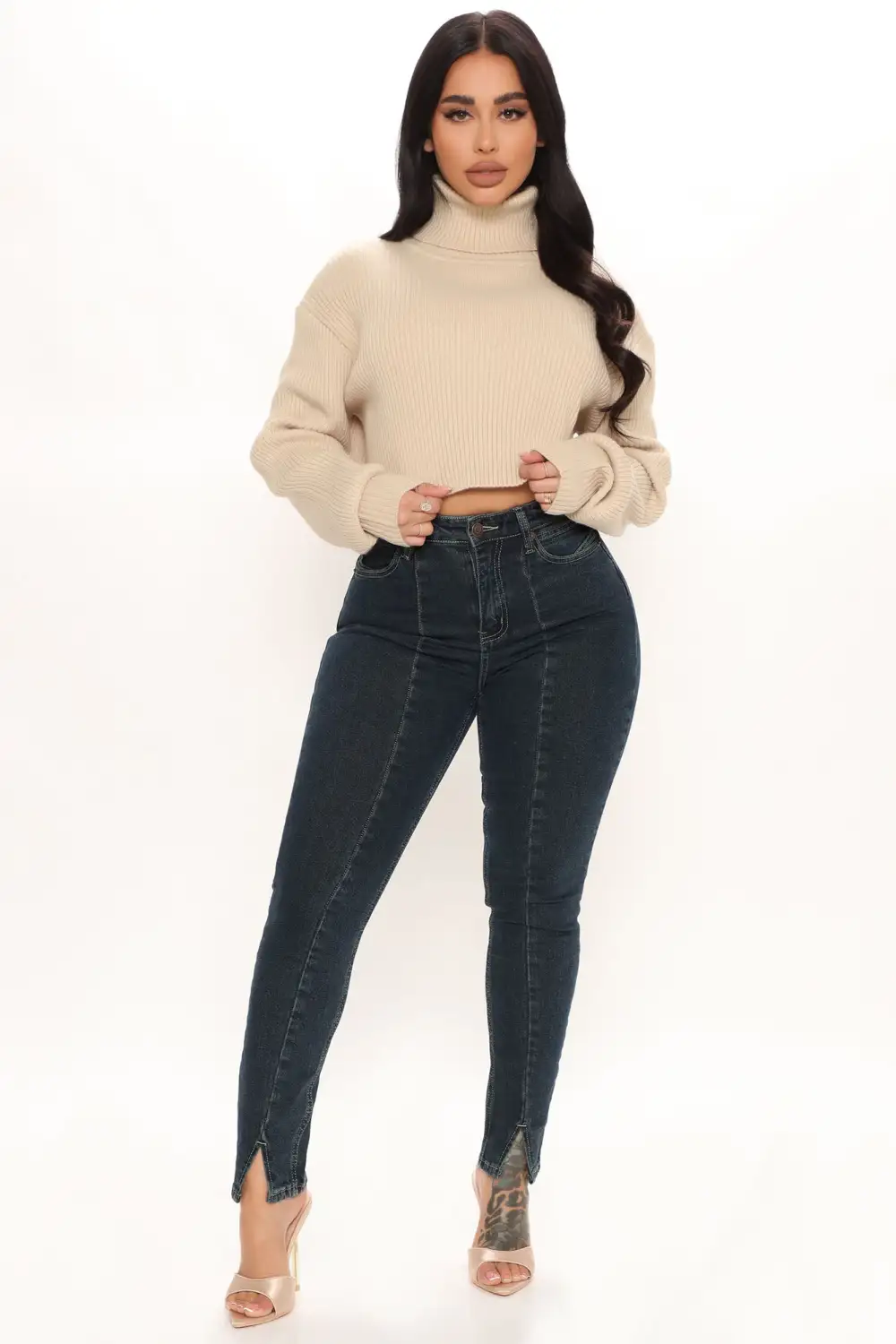 Riding Solo Turtleneck Sweater - Sand