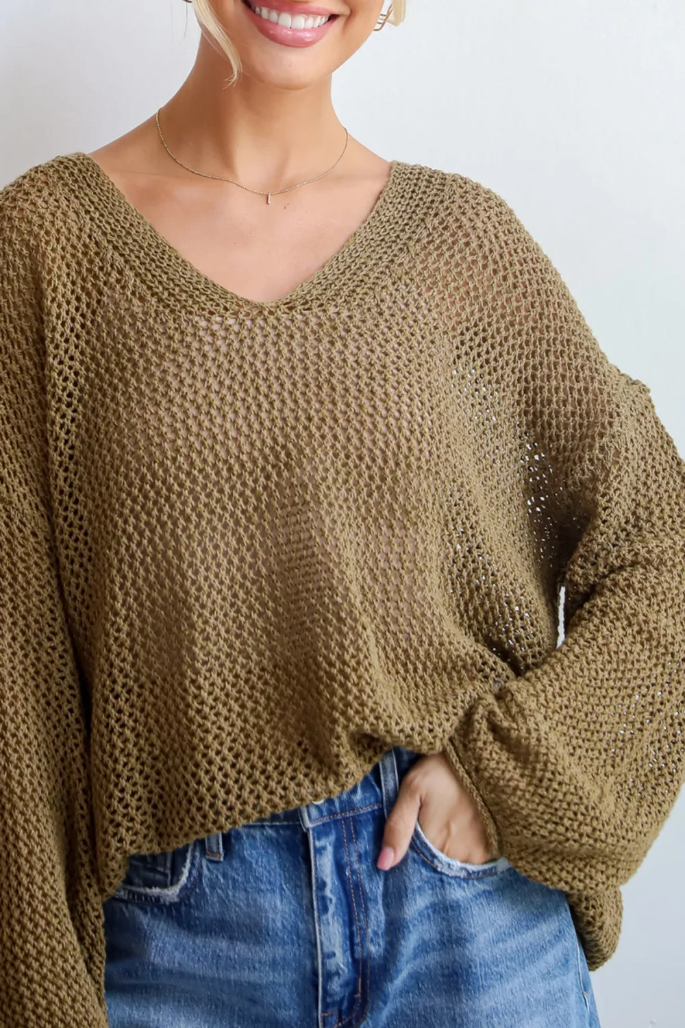 Relaxed Attitude Open Knit Sweater