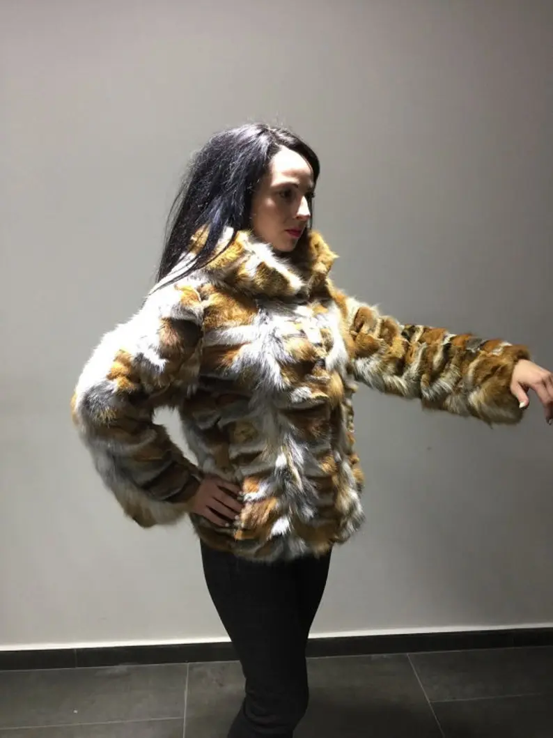 Red Fox Fur Knee Length Jacket