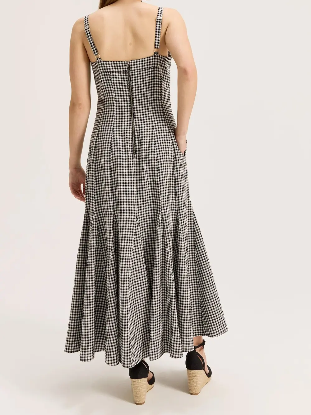 Black Plaid Maxi Dresses