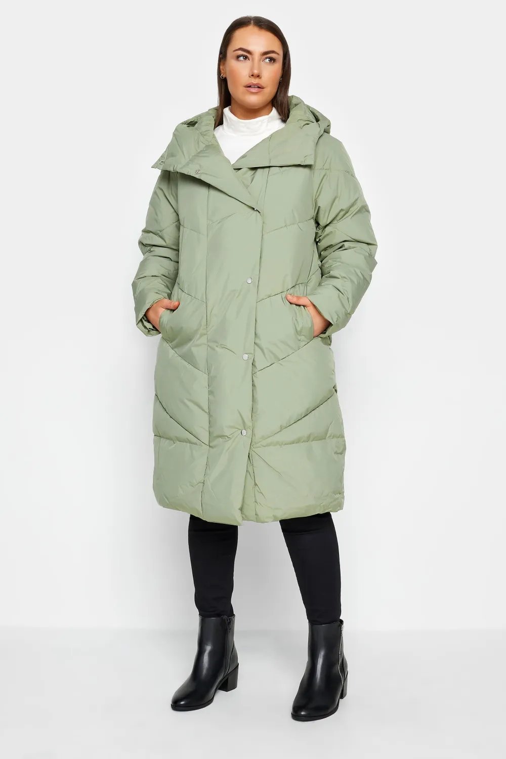 Evans Green Funnel Midaxi Coat