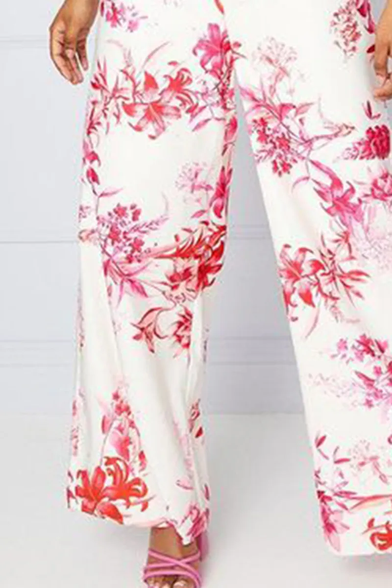 Casual Style Tropical Floral Jumpsuit