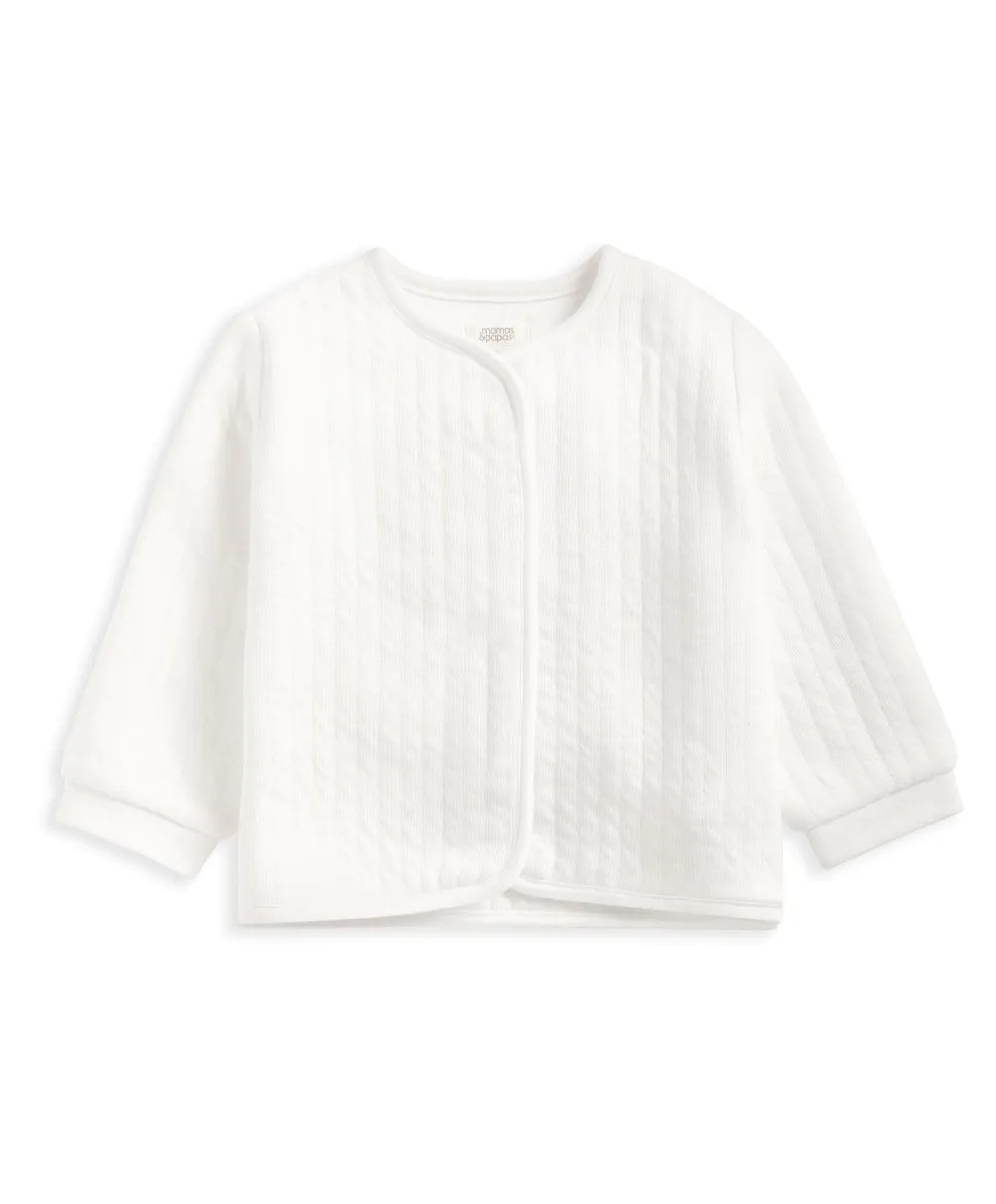 Quilted Jacket, Bodysuit & Leggings - White