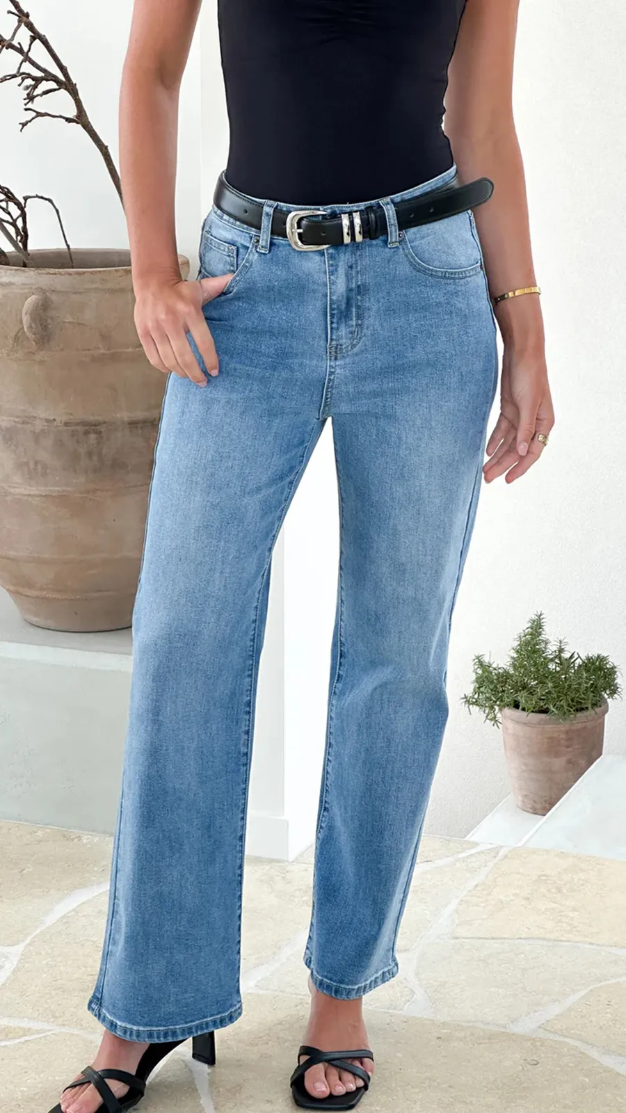 Functional Pockets Stretchy Jeans