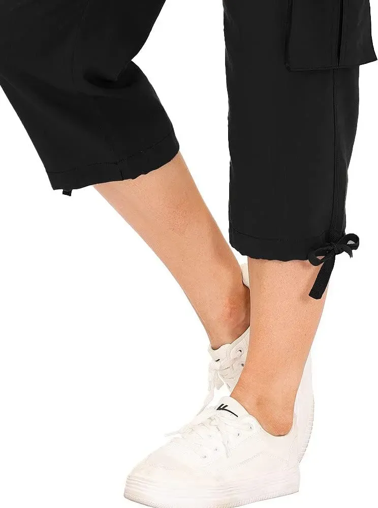 MoFiz Womens Capris with Pockets Loose Fit Casual Capri Pants Dressy Lightweight Ladies Baggy Cargo Pants for Hiking