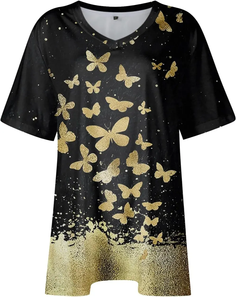 Plus Size Tops for Women Dressy Short Sleeve V Neck Shirts for Women Summer Tops for Women 2024 Floral Print Top