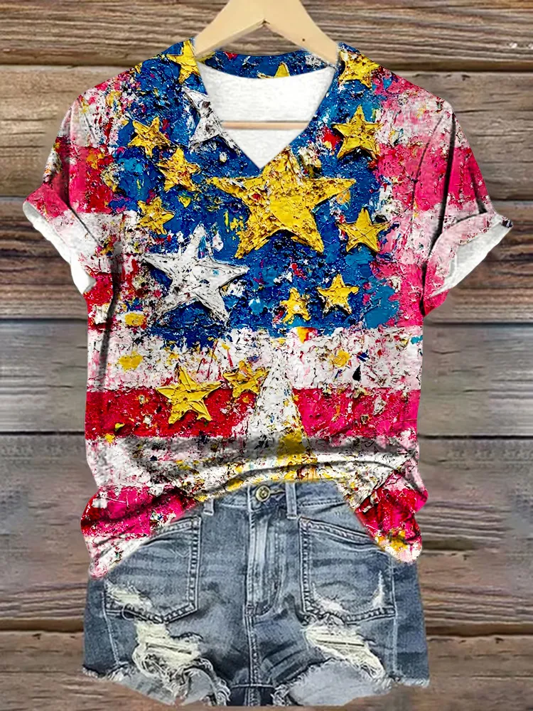 Women'S Independence Day Print T-Shirt