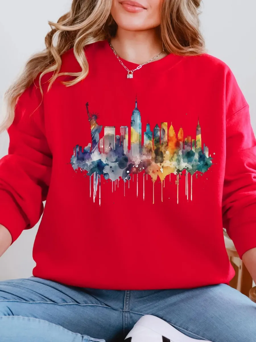Watercolor Cityscape Sweatshirt