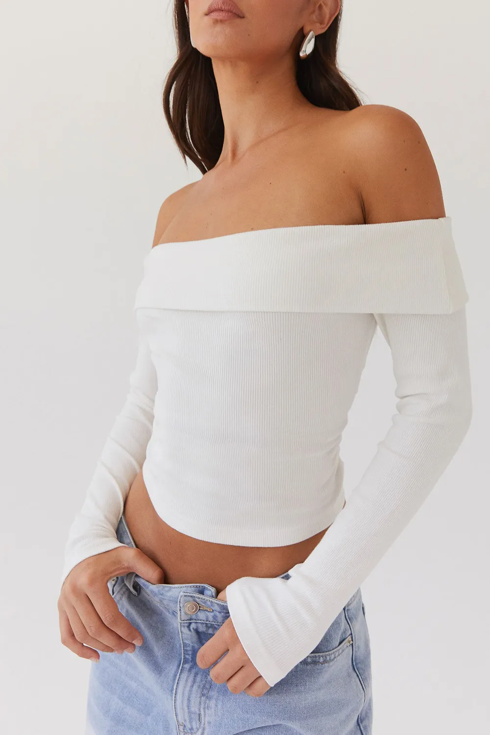 Long sleeved ribbed top
