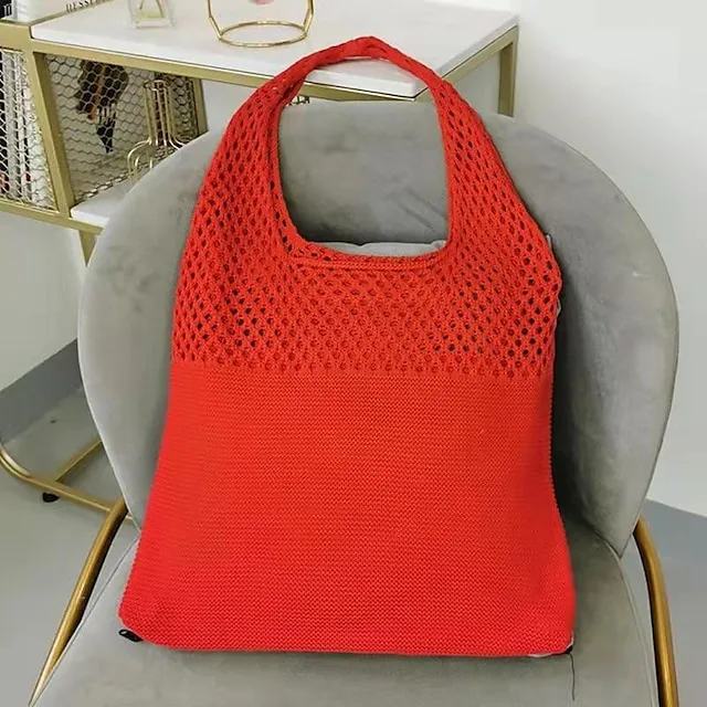 Women's Girls' Tote Shoulder Bag Polyester Shopping Daily Holiday Solid Color