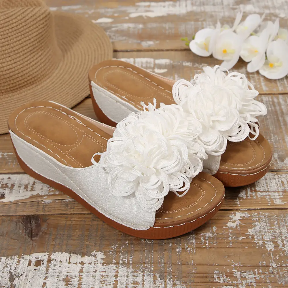 Plain Front Slide Sandals