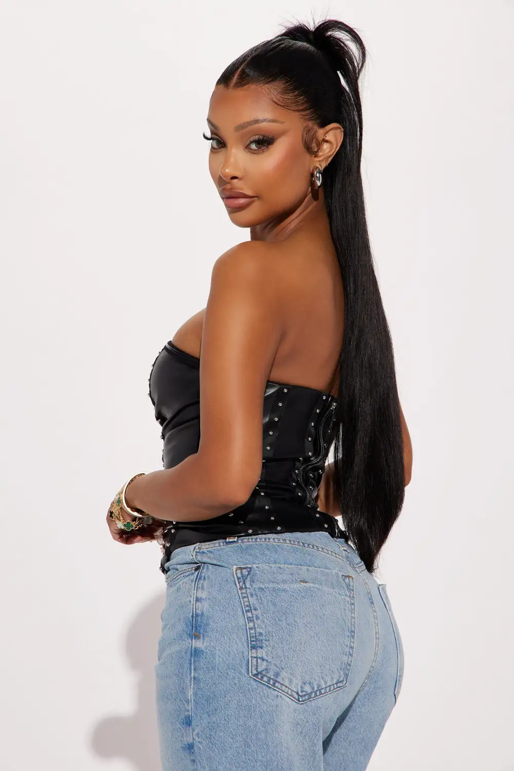 Fantasy Era PU Top - Black