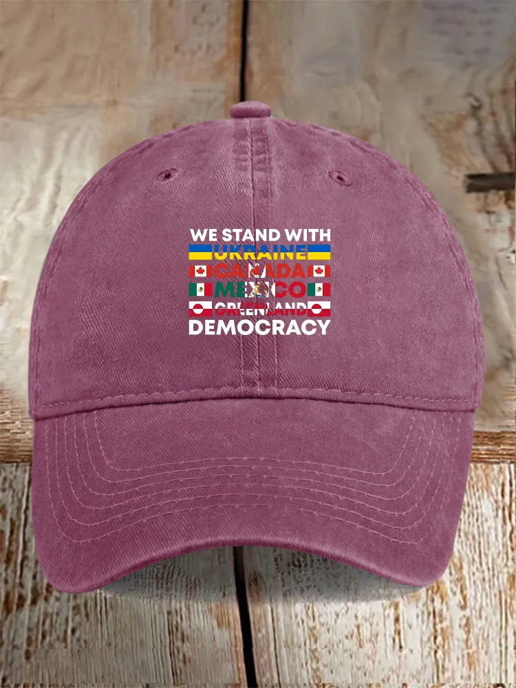 Men And Women's We Stand With Them Washed Baseball Cap