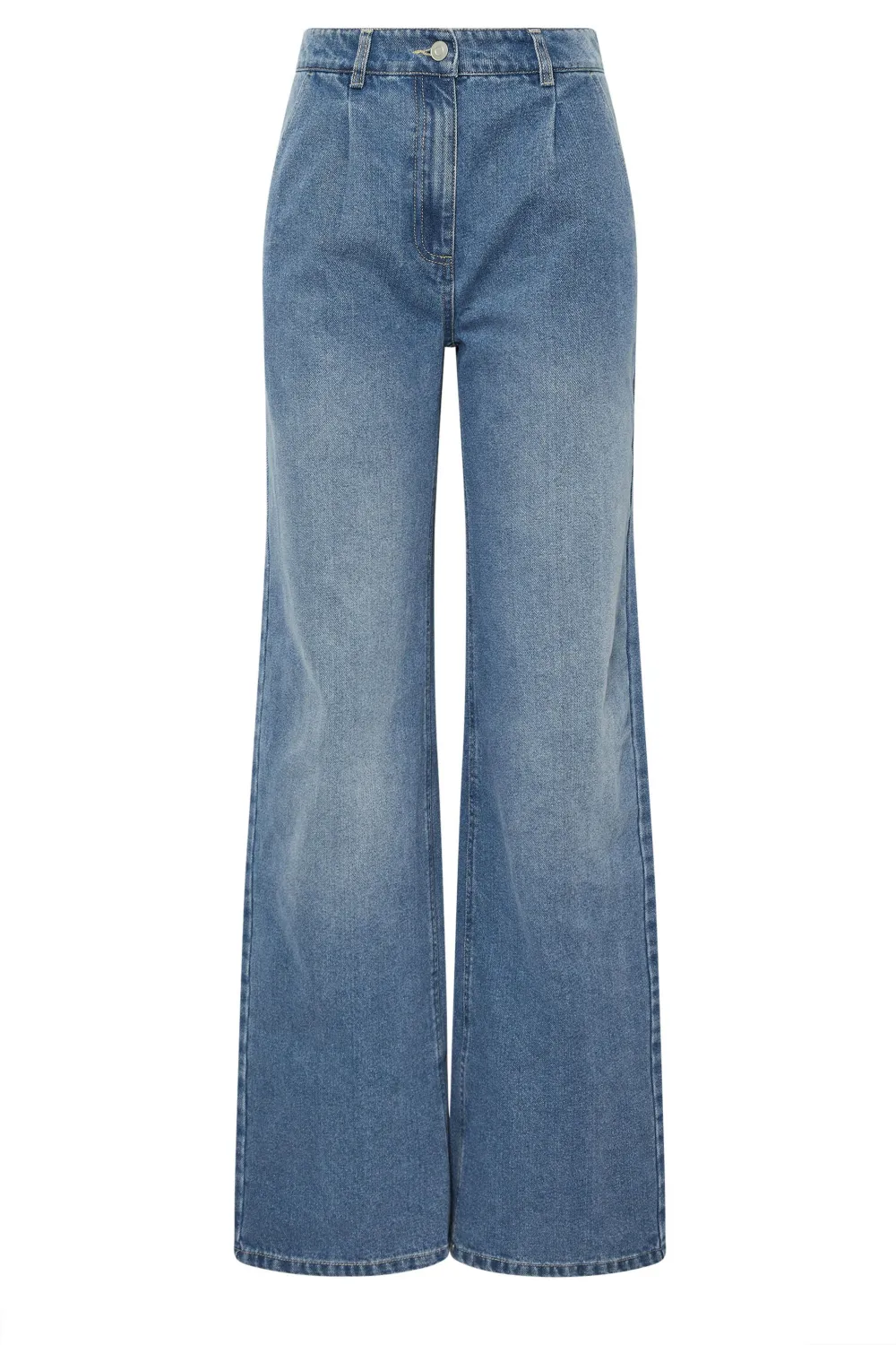 Pleated Front Design Jeans