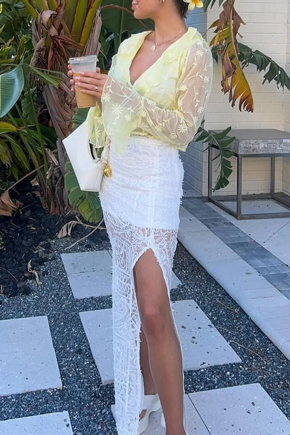 Yellow Ruffle Blouse