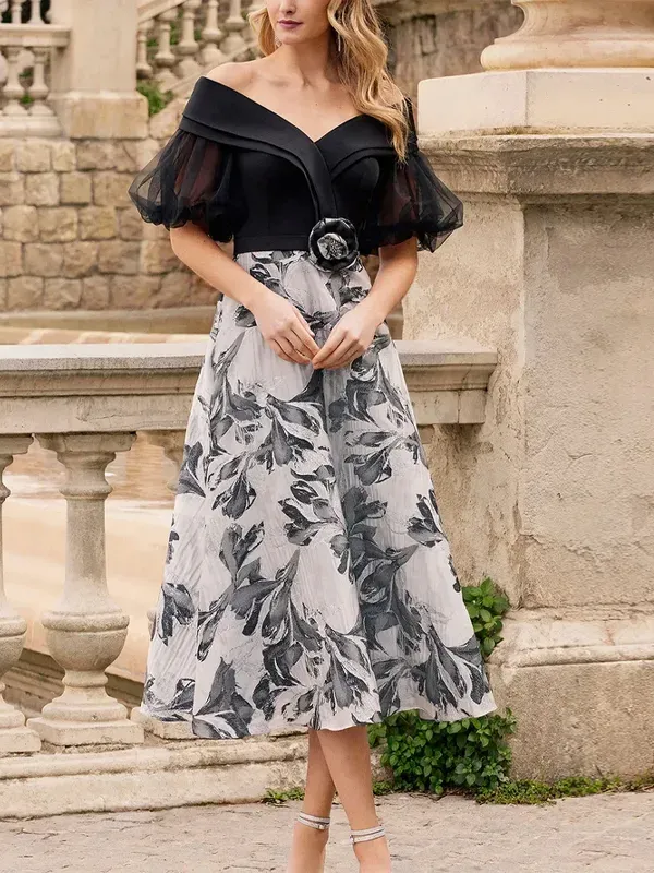 Regular Fit Cold Shoulder Elegant Party Midi Dress