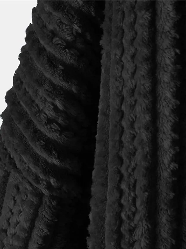 Women's Plus Size Teddy Coat Winter Coat Button Pocket Plain Outdoor Causal Long Sleeve Hoodie Regular Winter Fall Black Blue Khaki XL XXL 3XL 4XL 5XL