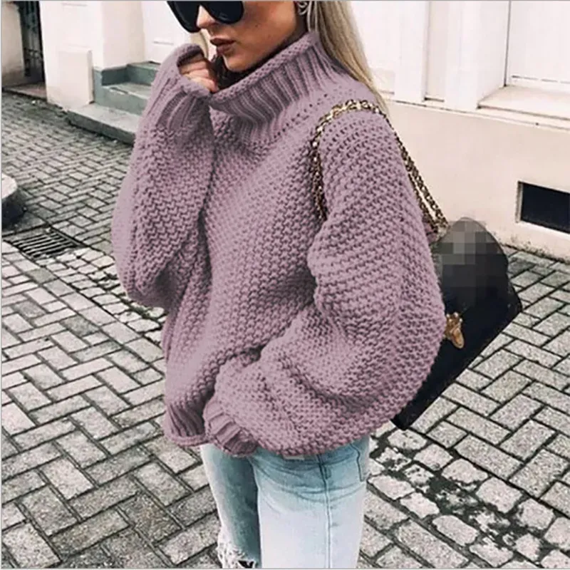 Fashion High Neck Loose Knit