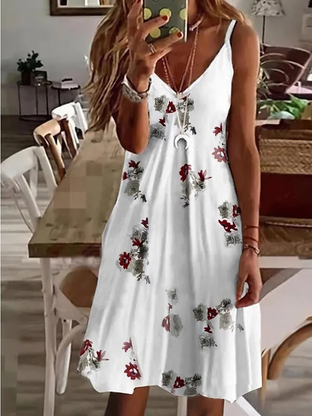 Women‘s Strap Dress Mini Dress pineapple Flowers feather Love Sleeveless Flower Fruit Spring Summer V Neck Fruit Casual Holiday 2023 S M L XL XXL XXXL 4XL 5XL