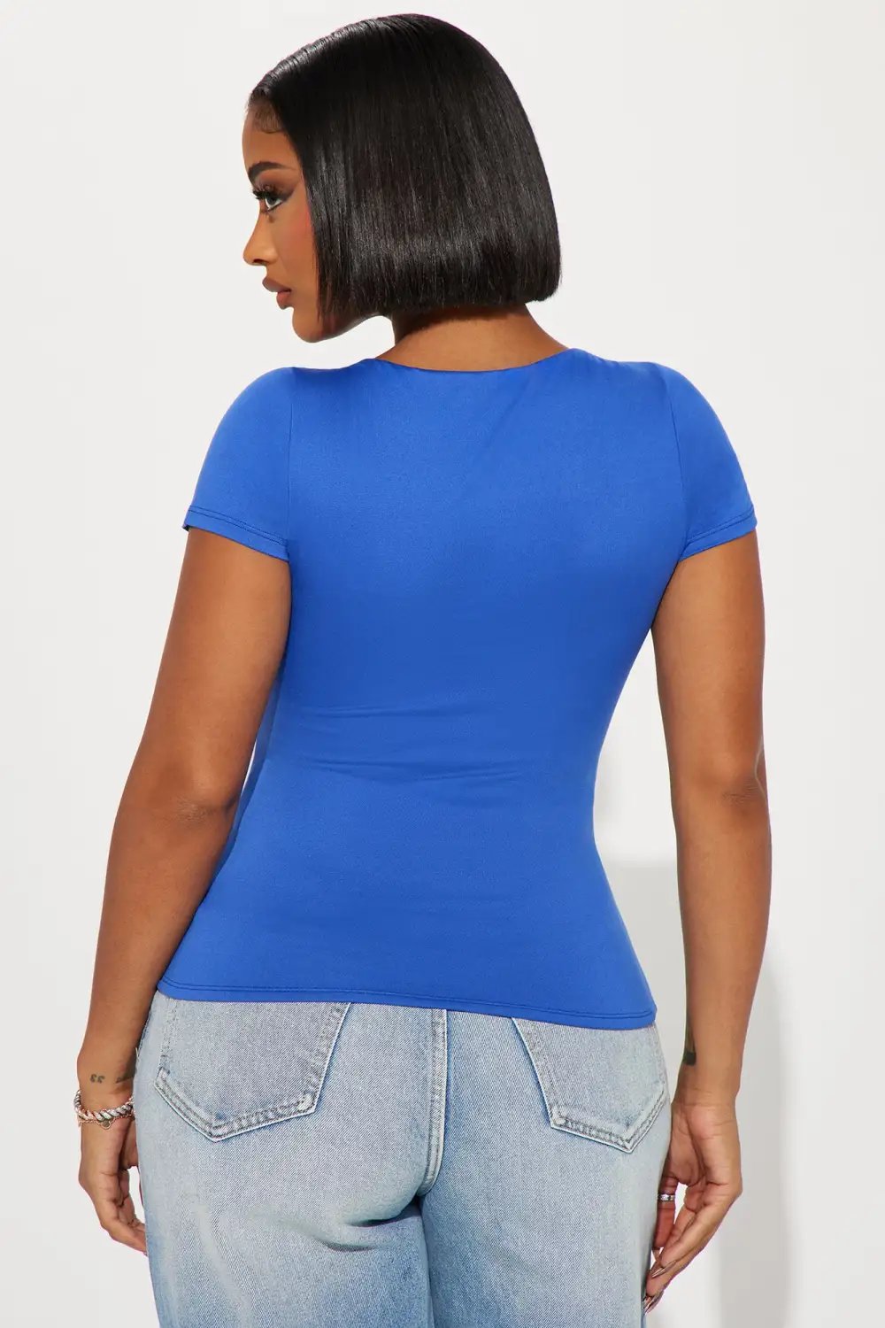 Skylar Square Neck Tee - CobaltBlue