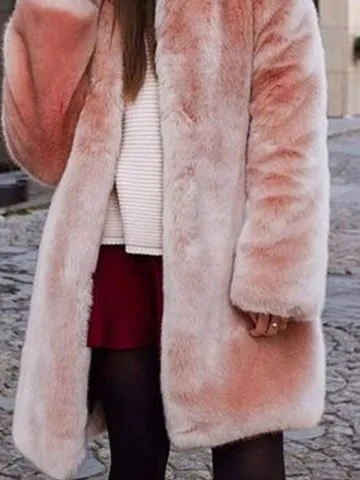 Casual Loose Plain Long sleeve Teddy Jacket