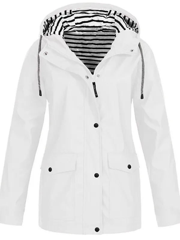 Women's Rain Jacket Fall Waterproof Outdoor Hiking Coat Zipper Windproof Hoodie Jacket Winter  Warm