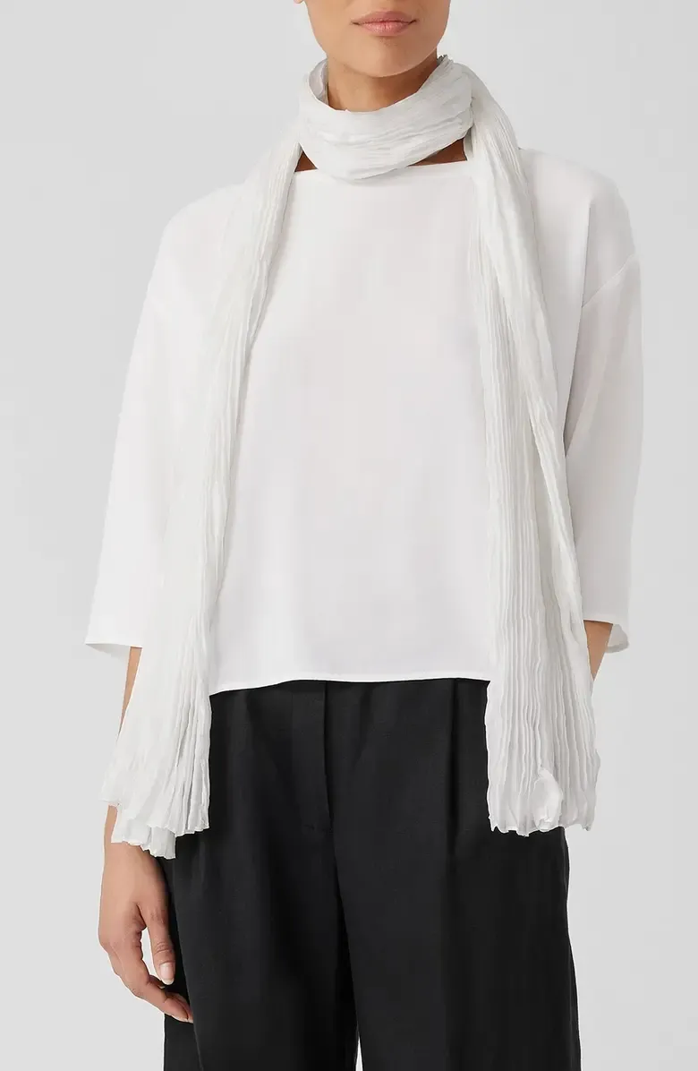 Casual White Silk Scarf