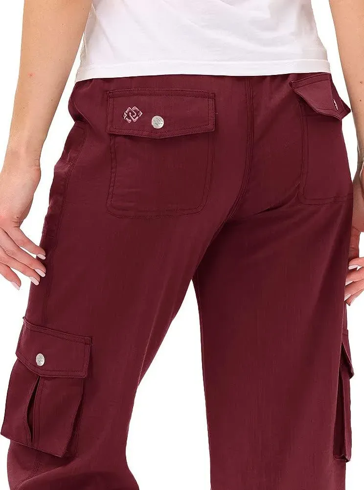 MoFiz Womens Capris with Pockets Loose Fit Casual Capri Pants Dressy Lightweight Ladies Baggy Cargo Pants for Hiking