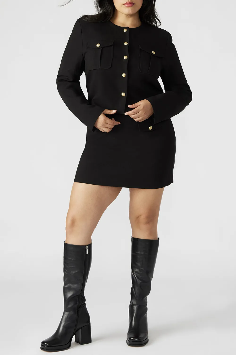 CREW NECK JACKET BLACK