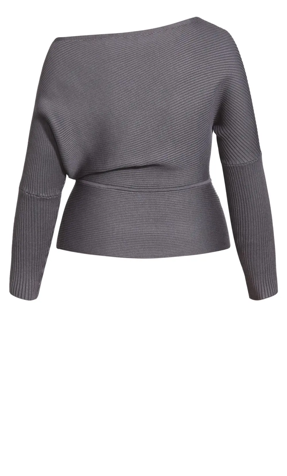 Evans Grey Ribbed Jumper