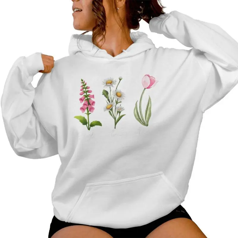 Foxglove Daisy Tulip Subtle Foxtrots Deltas Tangos Floral Women Hoodie